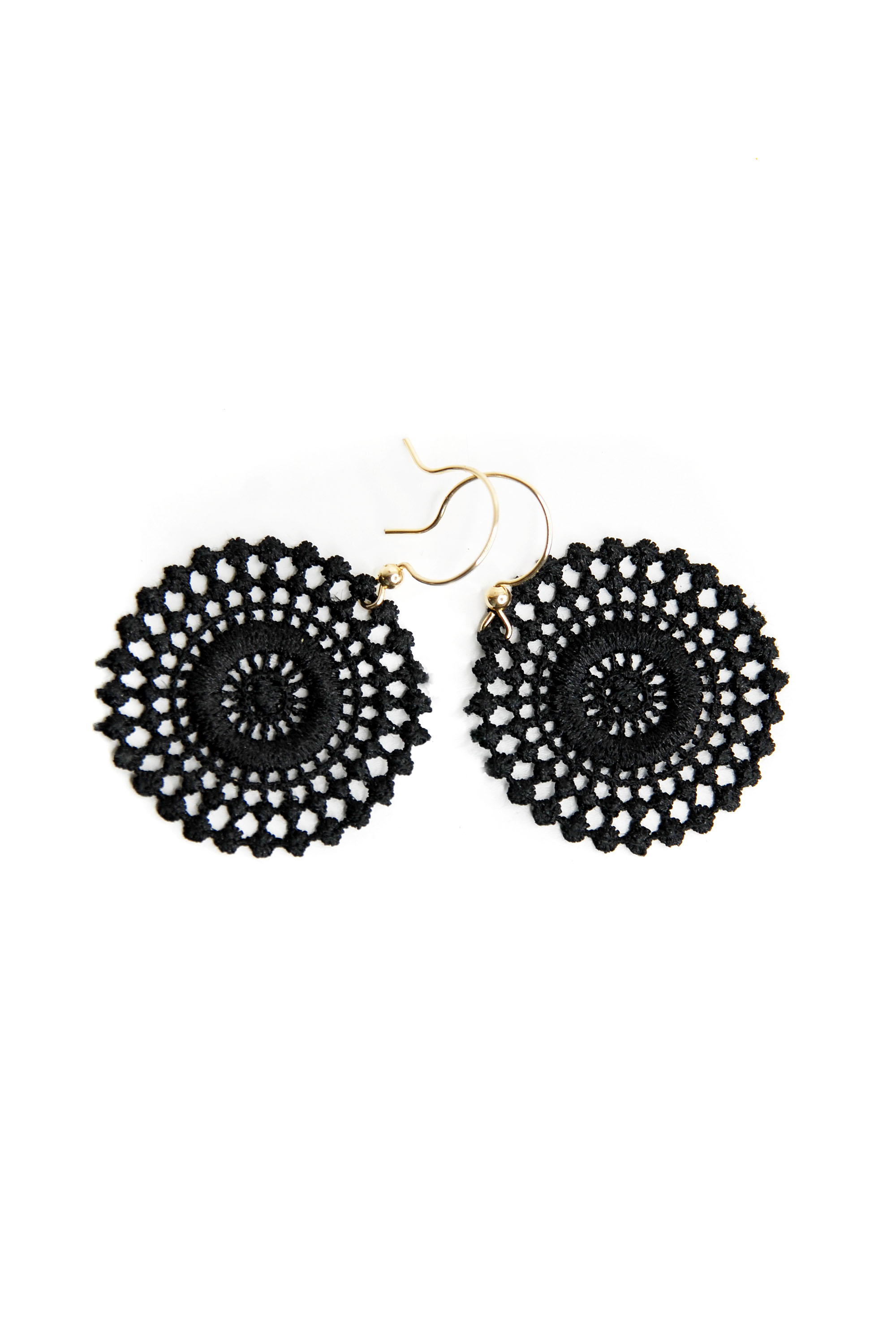 Black sun ear rings