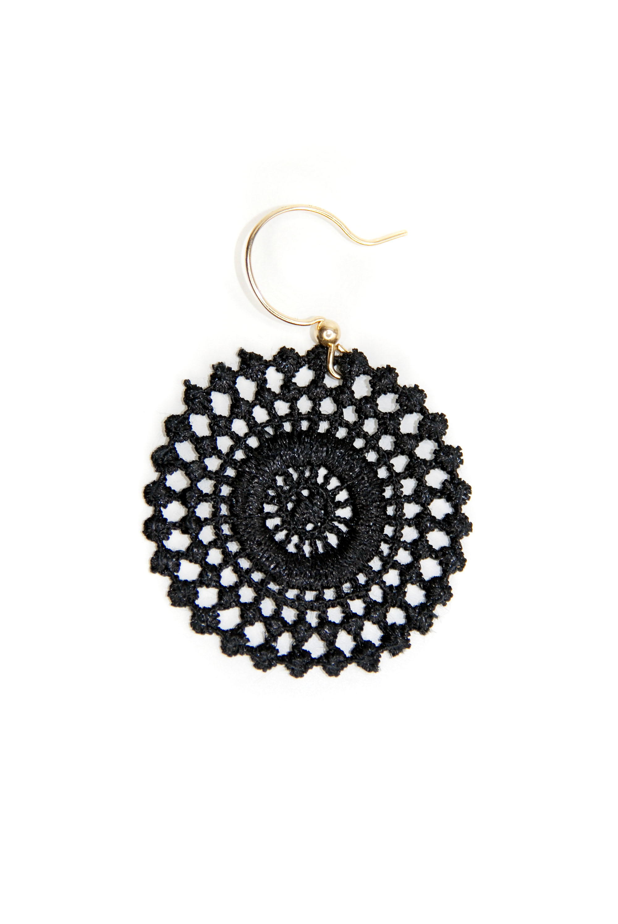 Black sun ear rings